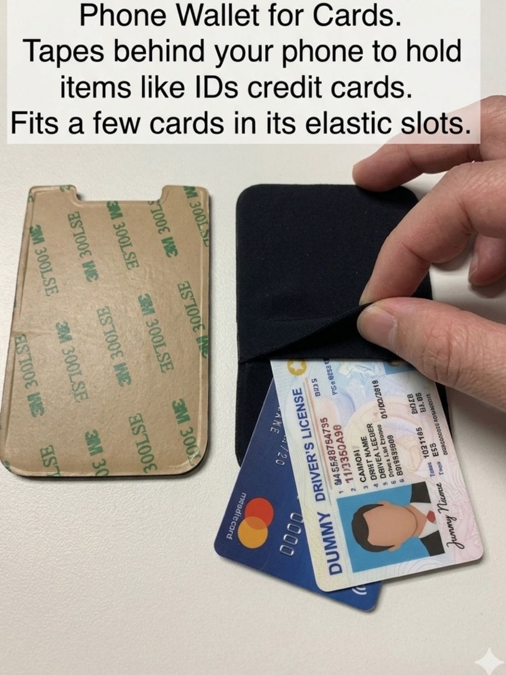 Minimalist Black Adhesive Phone Wallet / Card Holder